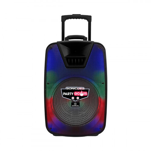 PARLANTE SONIC Party Go FIRE 15 Blutooth Display LED Ind. BAT-6-8H DOBLE. AGARRADERA RGB Portable