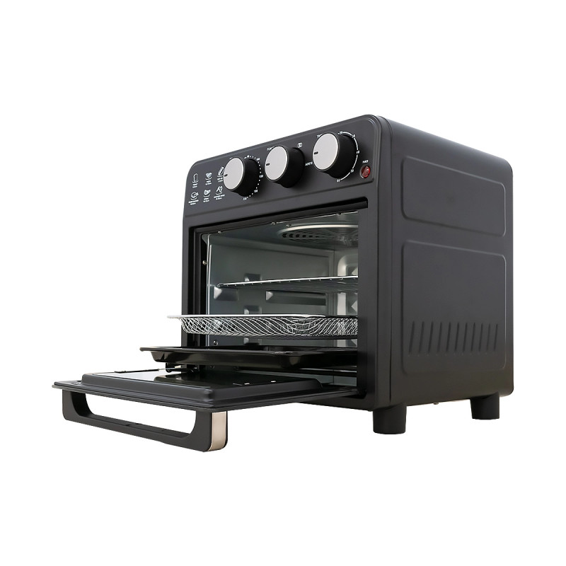 HORNO Y FREIDORA DE AIRE Q-ONE AF-20M-3 60-230Grd.Cent. Reloj-60Min. Puerta-Vidro-Rest. 4 Acc. 110V