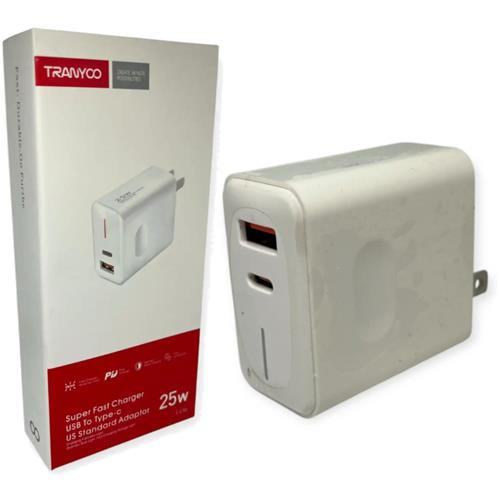 Cargador Tranyoo 25W US Super Fast Charger T-US6 USB C 2
