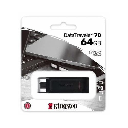 Flash Memory KINGSTON DataTraveler 70 DT70 64GB USB-C Black