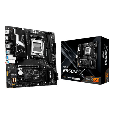 MBO ASROCK B850M-X AMD AM5 Ryzen 2xDDR5-8200 HDMI DP 3M.2 3USB-3.2 PCIe4.0 mATX