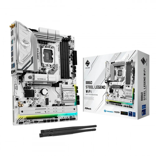 MBO ASROCK B860 Steel Legend WIFI Intel Core Ultra LGA1851 4DDR5-8666 HDMI DP 4M.2 PCIe5.0 ATX