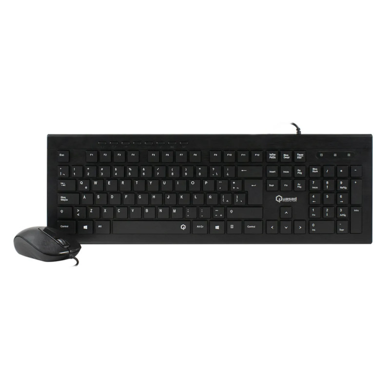 COMBO TECLADO-MOUSE QUASAD WIRED 1.5MTS QC-4400U NEGRO
