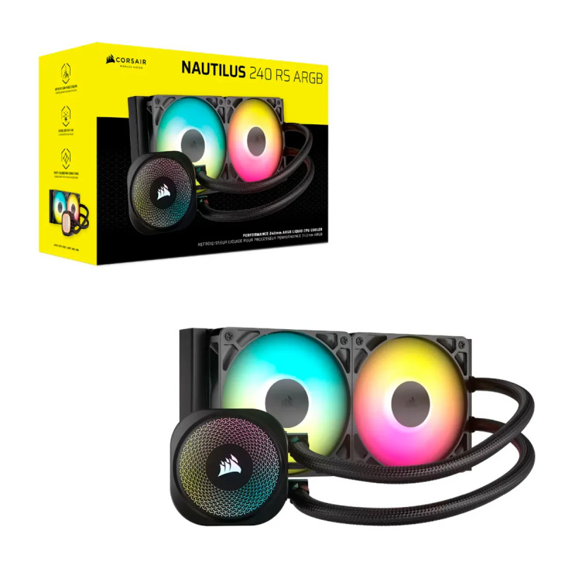 COOLER CORSAIR NAUTILUS 240ARGB Liquid para LG1841 - LGA1700 y AMD AM5 -  AM4