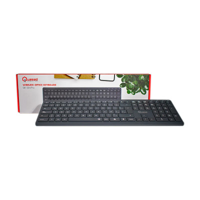TECLADO QUASAD QK-SLIMPRO Wireless Recargable Slim Desing Black