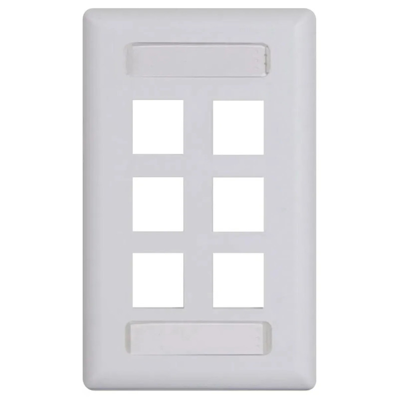 FACEPLATE CLASISIC 6PORT 1G W-STATION ID BLANCO