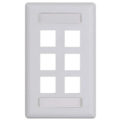 FACEPLATE CLASISIC 6PORT 1G W-STATION ID BLANCO