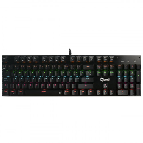 TECLADO QUASAD QKM-G80 MECANICO FULL SIZE LIGHTING 9LIGHT MODES SCROLLING WIRES USB-A NEGRO