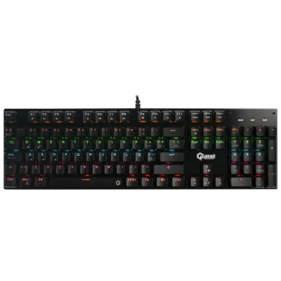 TECLADO QUASAD QKM-G80 MECANICO FULL SIZE LIGHTING 9LIGHT MODES SCROLLING WIRES USB-A NEGRO