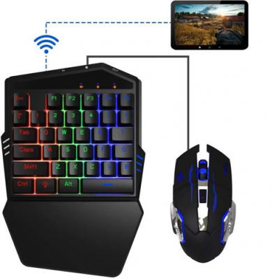 Teclado y mouse Combo 4 en 1 para Juegos Móviles Inalámbricos