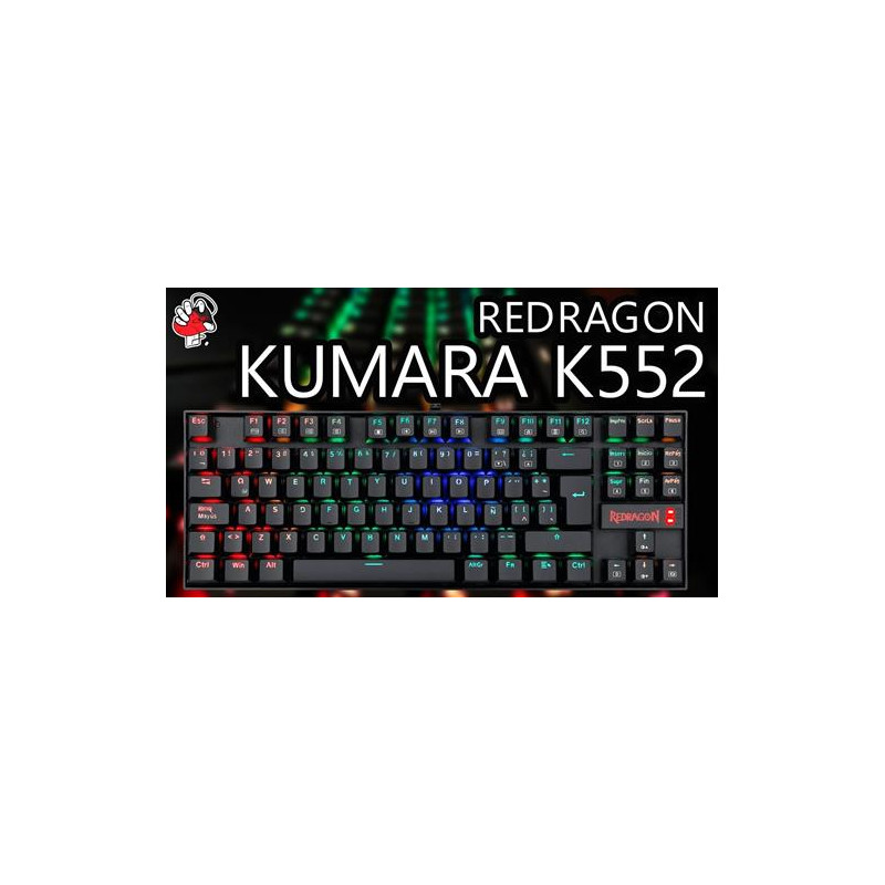 TECLADO  KUMARA K552-RGB SWITCH AZUL MECANICO NEGRO  REDRAGON GAMER