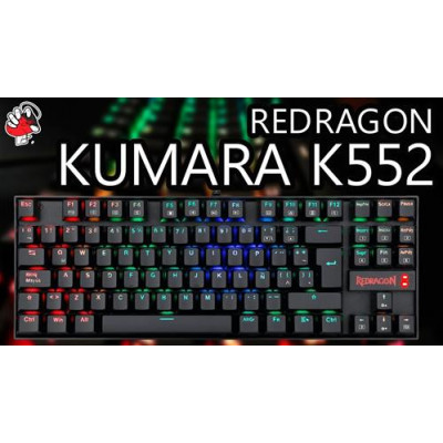 TECLADO  KUMARA K552-RGB SWITCH AZUL MECANICO NEGRO  REDRAGON GAMER