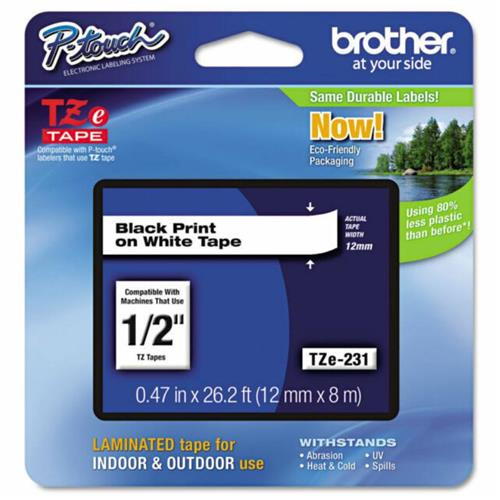 Cinta de 12 mm  para etiquetadora Brother WHITE  TAPE (12MM) TZe-231