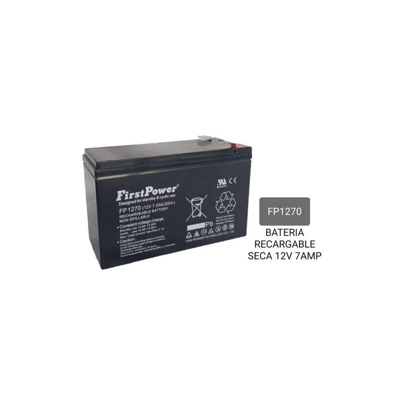 BATERIA RECARGABLE SECA 12V 7AMP