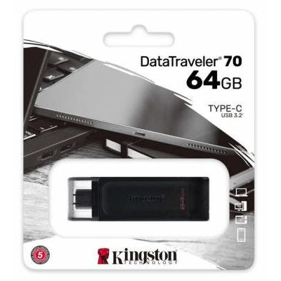 Flash Memory KINGSTON DataTraveler 70 DT70 64GB USB-C Black