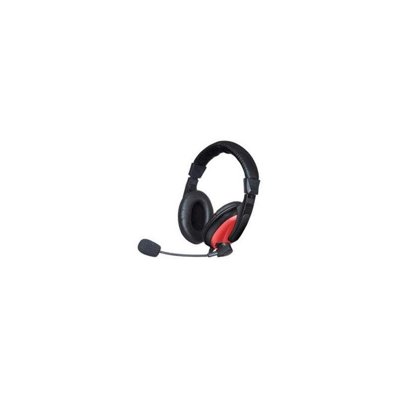 AUDIFONO + MICROFONO XTRATECH ON EAR  XT-HS188 CONECTOR 3.5mm NEGRO - ROJO 