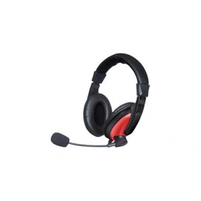 AUDIFONO + MICROFONO XTRATECH ON EAR  XT-HS188 CONECTOR 3.5mm NEGRO - ROJO 