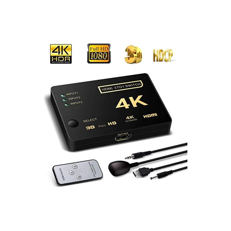 SWITCH HDMI 3X1 3D 1080P CONTROL REMOTO