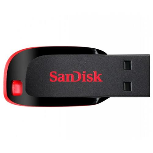 Flash Memory Sandisk 32gb Cruzer Blade Usb Negro-Rojo 2