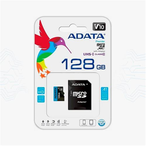 Tarjeta de memoria ADATA 128GB con  ADAPTADOR UHS-I CLASS 10 2