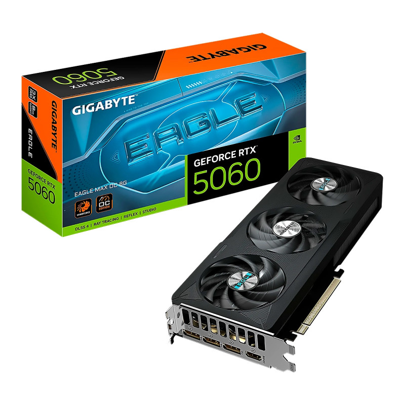 VIDEO GIGABYTE GeForce RTX-5060 EAGLE MAX OC 8GB GDDR7 128Bit HDMI 3DP 3Vent. PCIex5.0