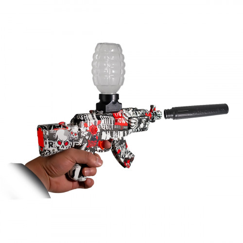 PISTOLA ELECTRICA AK-47 BALINES GEL F970-2 CON SILENCIADOR RECARGABLE AUTOMATICO