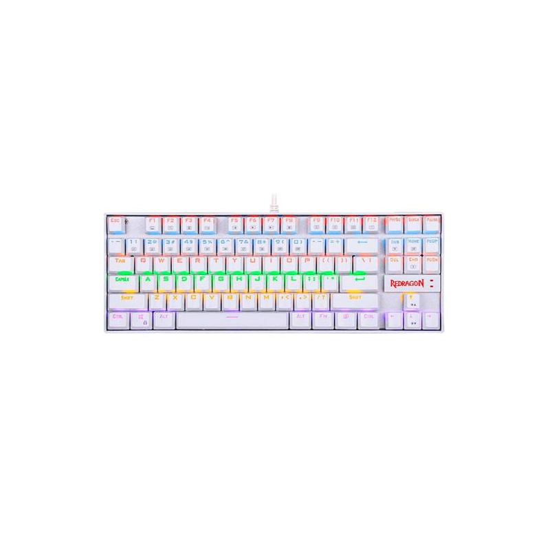 Teclado  Kumara K552w-Rgb-1r-Sp Red Switch Mecanico Blanco Rgb Redragon GAMER