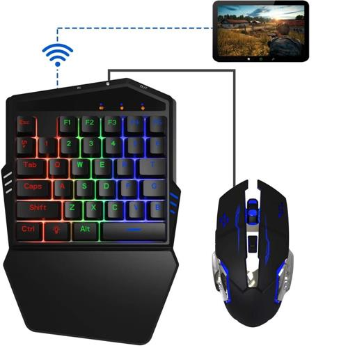Teclado y mouse Combo 4 en 1 para Juegos Móviles Inalámbricos