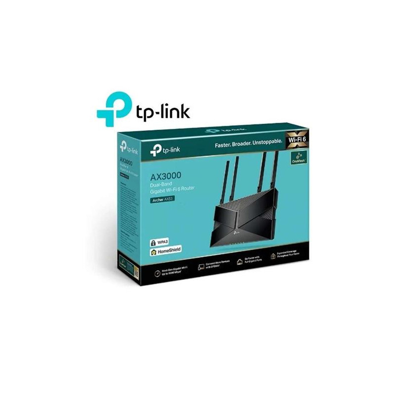 ROUTER TPLINK WIFI 6 AX3000 Mbps 4 PUERTOS GIGABIT 4 ANTENAS
