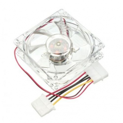 Ventilador 12x12cm 12v 0.16a Luz Led Azul 4p Trans