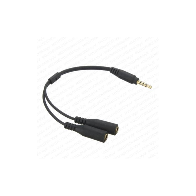 Cable de Audio 3 5mm 1 Macho 2 Hembra Mic Speaker