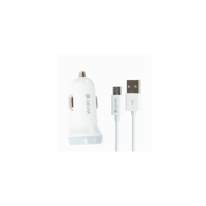 Cargador para auto de cigarrera  Smart Series  Suit para  Android Micro USB  (5V3.1A,2USB )