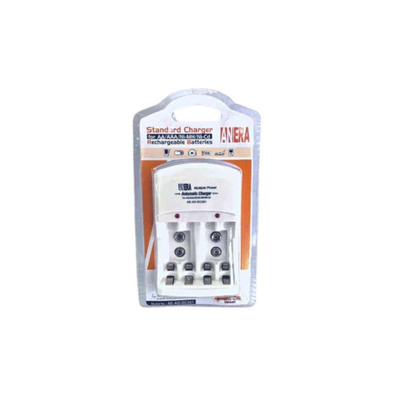 Cargador compacto pilas 4/AA AAA 9V