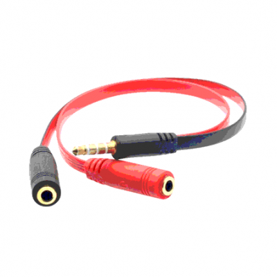 Cable en Y de 2 conectores PLUG audio y micrófono a un conector de 3.5 mm