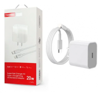 CUBO CARGA RAPIDA 20W TIPO C + CABLE IPHONE