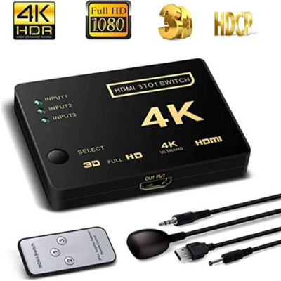 SWITCH HDMI 3X1 3D 1080P CONTROL REMOTO