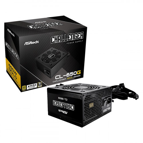 FUENTE DE PODER ASROCK  650W 80 PLUS GOLD 120mm ATX3.1 Ready