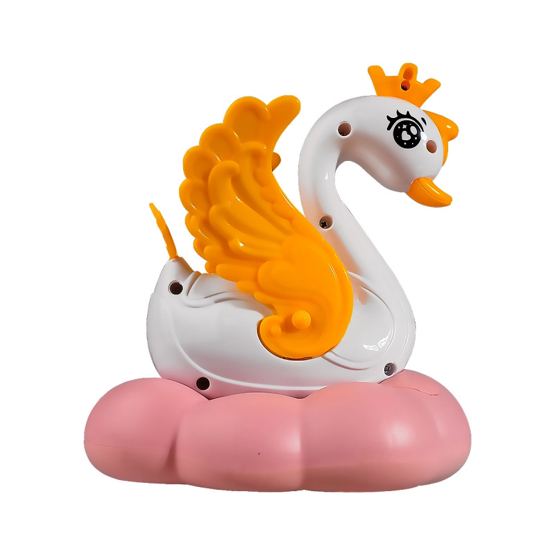 CISNE FUNNY SOBRE NUBE ROSADA CON MUSICA SUAVE - LUCES BLANCO