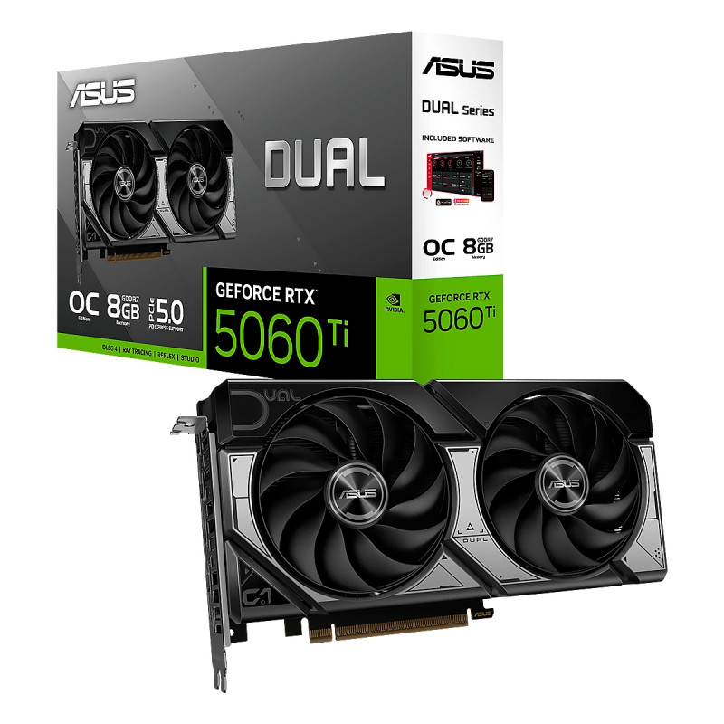 VIDEO ASUS DUAL GeForce RTX-5060 TI OC EDITION 8GB GDDR7 128BIT HDMI 3DP 2Vent PCIe 5.0