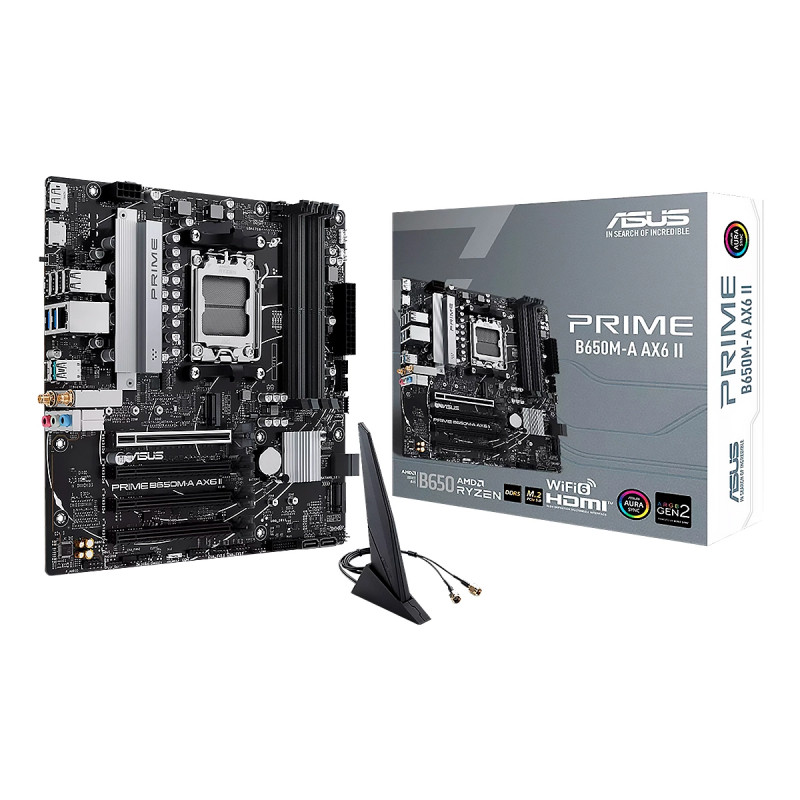 MBO ASUS PRIME B650M-A  AX6 II  AM5 AMD-9000 4DDR5 HDMI DP 3M.2 11USB PCIe5.0 mATX