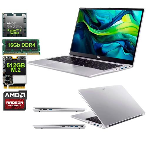 Acer Aspire Lite AL15-41P-R27P AMD Ryzen 7 5700U ALM 512Gb RAM 16GB DDR4 15.6 Pulgadas