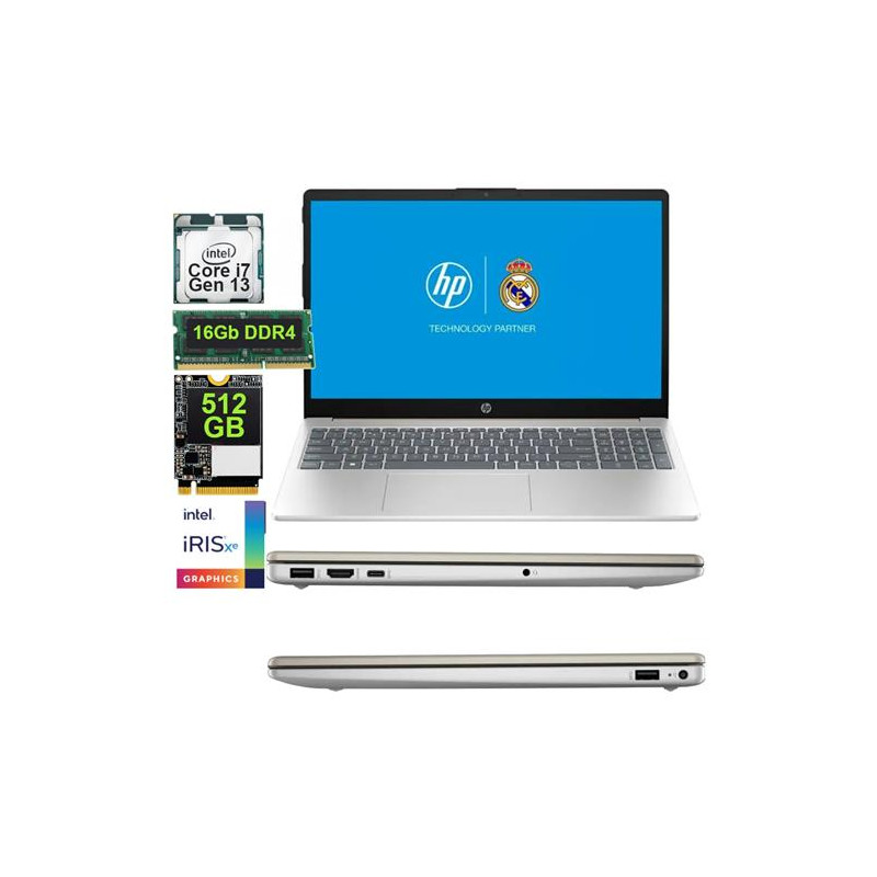 HP 15-fd0276la Core™i7-1355U Gen13 ALM 512GB RAM 16GB 15.6 Pulgadas (Laptop)