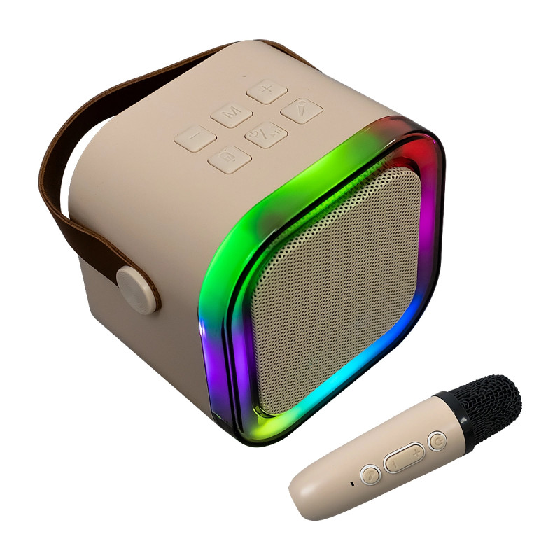 PARLANTE COLORFULL KAROKE SOUND SYSTEM RGB 1MIC BAIGE