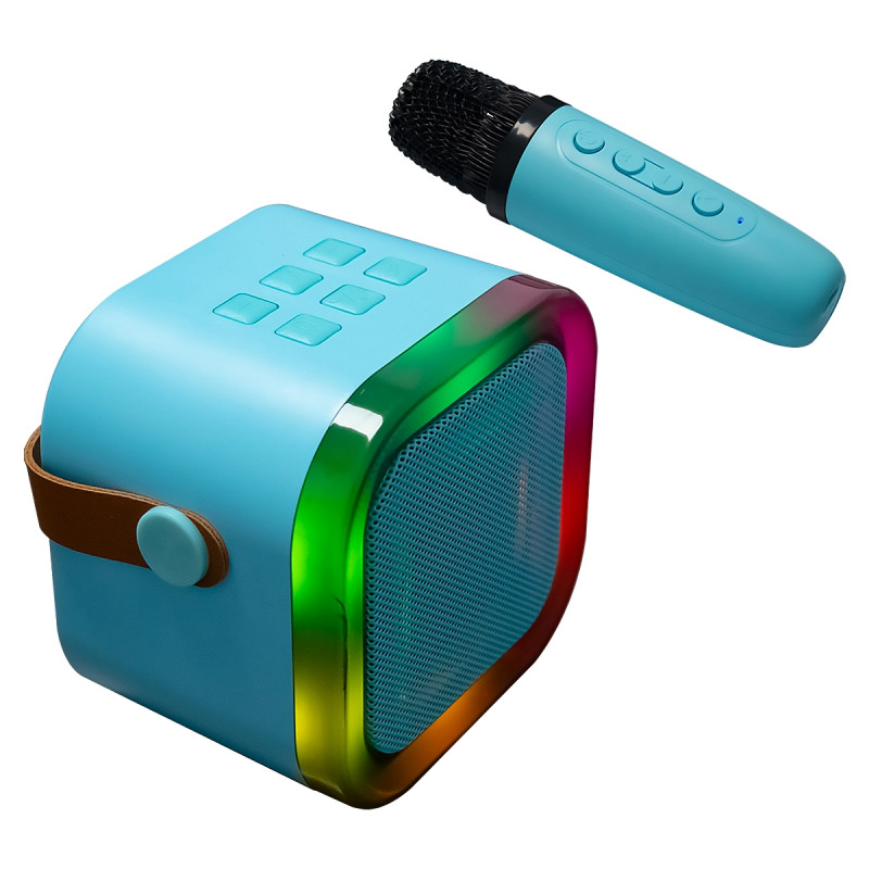 PARLANTE COLORFULL KAROKE SOUND SYSTEM RGB 1MIC BLUE