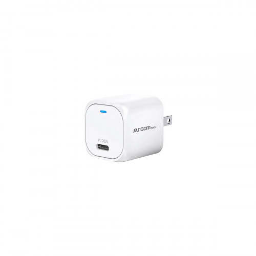 WALL CHARGER ARGOM 20W CARGA RAPIDA CONECTOR NANO TYPE-C INDICADOR LED BLANCO