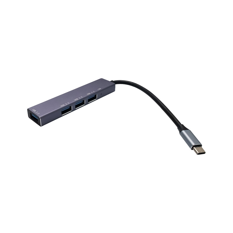 HUB TREQA USB 3.0 TO 4 PUERTOS TYPE-C SILVER