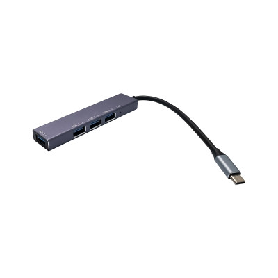 HUB TREQA USB 3.0 TO 4 PUERTOS TYPE-C SILVER