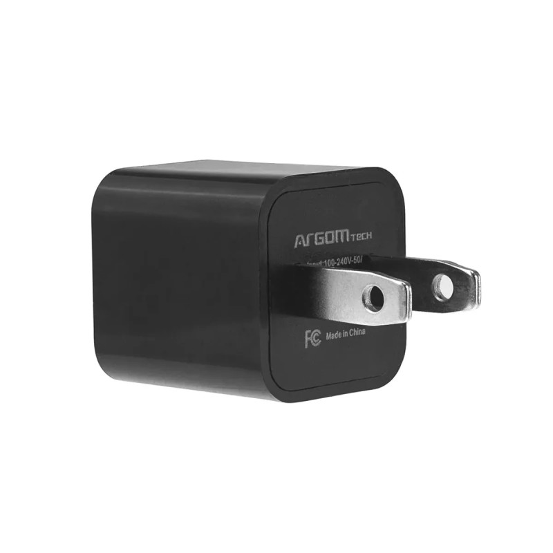 ADAPTADOR ARGOM USB WALL CHARGER 1 A BLACK