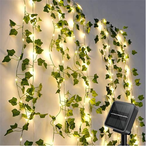 luz LED adorno en forma de enredadera cargador solar