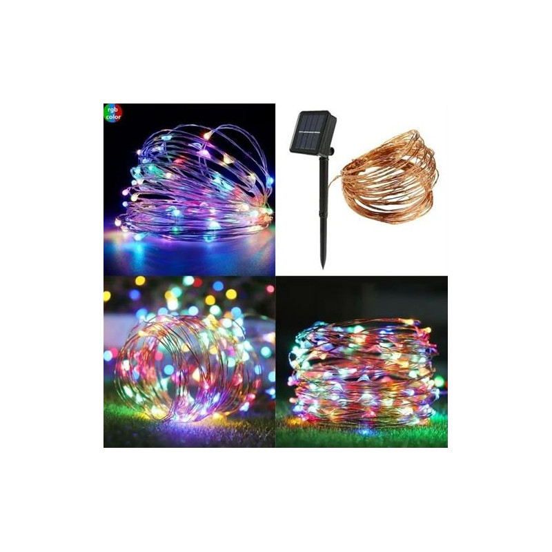 Luz LED de cable de cobre de 12m de luz multicolores